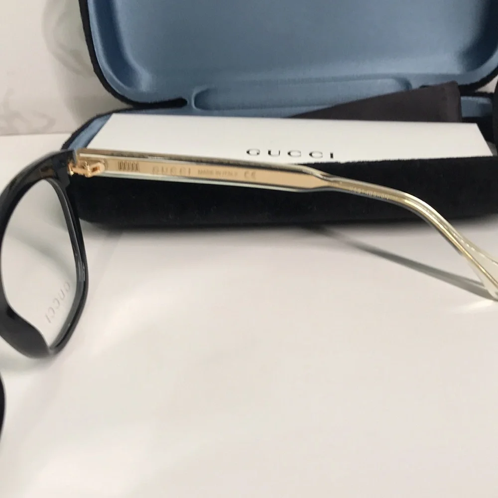✨ Luxury New Authentic Gucci GG0566O 001 Black Square Eyeglasses ✨